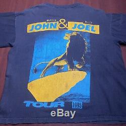 Vintage 1995 Elton John Billy Joel Lion King Tour Shirt Bootleg Disney Simba Vtg