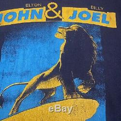 Vintage 1995 Elton John Billy Joel Lion King Tour Shirt Bootleg Disney Simba Vtg