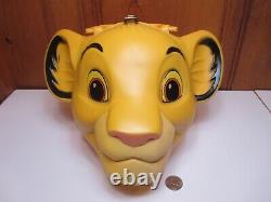 Vintage 70's Disney Lion King Simba 3D Plastic Yellow Head 8H Aladdin Lunchbox