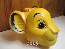 Vintage 70's Disney Lion King Simba 3D Plastic Yellow Head 8H Aladdin Lunchbox