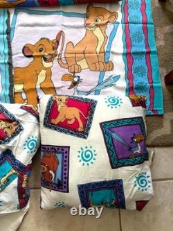 Vintage 90s Disney Lion King 2 pillows Dust Ruffle 2 pillow cases Comforter