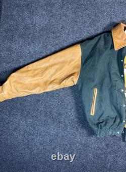 Vintage 90s Disney Lion King Simba Jacket Mickey Inc L Leather Sleeve Rare