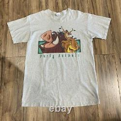 Vintage 90s Disney Store The Lion King Party Animals T-Shirt Size OSFA