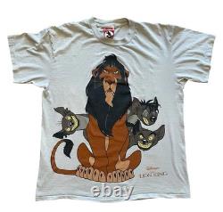 Vintage 90s Disney Villian Lion King Big Print Scar Mickey INC T Shirt M/L