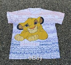 Vintage 90s Disneys The Lion King All Over Print Simba Single Stitch T-shirt