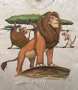 Vintage 90s Liquid Blue The Lion King Simba Timon Pumbaa T-Shirt Rare Size XL