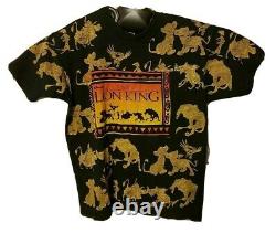 Vintage 90s THE LION KING T-Shirt DISNEY Jerry Leigh All Over Print Size L OSFA