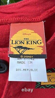 Vintage 90s The Lion King Simba Shirt 3 Toddler 3T Disney Red Disneyland Button