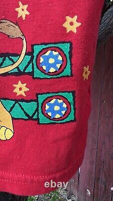 Vintage 90s The Lion King Simba Shirt 3 Toddler 3T Disney Red Disneyland Button