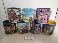 Vintage DISNEY Store Cup MUG LOT x7 Lion King Snow White Jungle Book Pocahontas