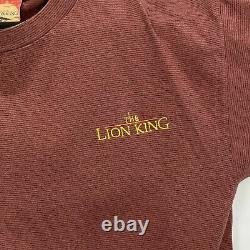 Vintage DISNEY THE LION KING Embroidered Mini Spellout Micro Striped T-Shirt XL