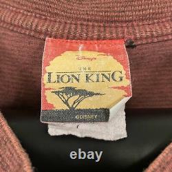 Vintage DISNEY THE LION KING Embroidered Mini Spellout Micro Striped T-Shirt XL