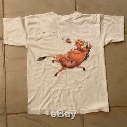 Vintage Disney All Over Print The Lion King Timon & Pumba T-shirt size M VTG 90s