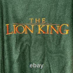 Vintage Disney Lion King Animation Crew Leather Wool Jacket Size XL