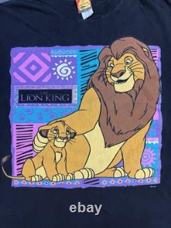 Vintage Disney Lion King Shirt OSFM Black Simba Mufasa Graphic Movie Promo
