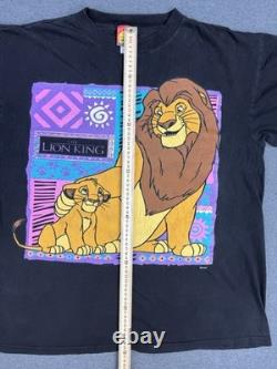 Vintage Disney Lion King Shirt OSFM Black Simba Mufasa Graphic Movie Promo