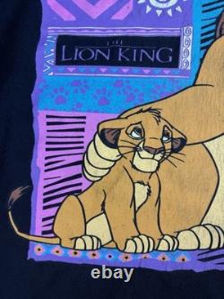 Vintage Disney Lion King Shirt OSFM Black Simba Mufasa Graphic Movie Promo