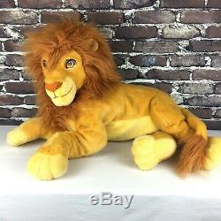 Vintage Disney Mattel The Lion King Large Plush Mufasa Jumbo Stuffed Animal 24