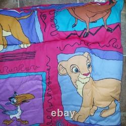 Vintage Disney The Lion King 90s Reversible Twin Comforter 62 X 86 GUC READ