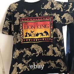 Vintage Disney The Lion King AOP T Shirt OSFA XL Rare Single Stitch Movie Tee