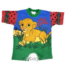 Vintage Disney The Lion King All Over Print Baby Simba Romper 1990s 18 Months