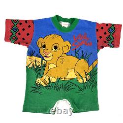 Vintage Disney The Lion King All Over Print Baby Simba Romper 1990s 18 Months