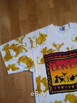 Vintage Disney The Lion King All Over Print Promo White Tee OSFA 90s VTG RARE