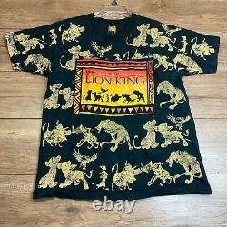 Vintage Disney The Lion King All Over Print T-Shirt Single Stitch Jerry Leigh