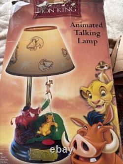 Vintage Disney The Lion King Animated Singing Lamp Working With Original Box