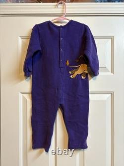 Vintage Disney The Lion King Romper One Piece Suit Baby 24M Purple Simba Sweat