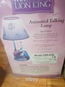 Vintage Disney The Lion King Simba Pumba Animated Talking Lamp Singing Works