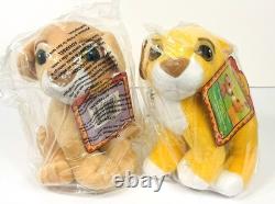 Vintage Disney The Lion King Sweetheart kissing Simba and Nala Plush NEW