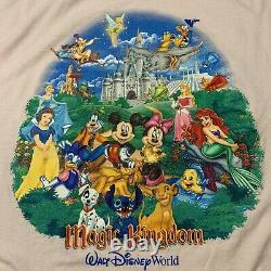 Vintage Disney World Magic Kingdom T Shirt Mens XL Lion King Alladin Jungle