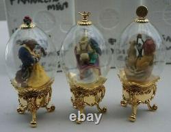 Vintage Franklin Mint Walt Disney Footed Egg Set Aladdin Lion King Cinderella