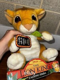 Vintage Mattel 1993 Disney The Lion King Talking Simba Plush NOS In Box Tested