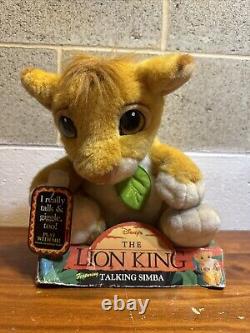 Vintage Mattel 1993 Disney The Lion King Talking Simba Plush NOS In Box Tested