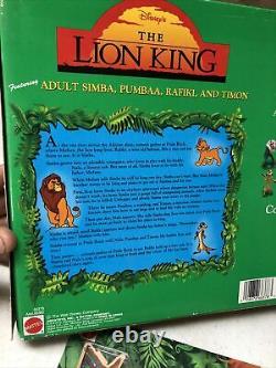 Vintage Mattel Disney's Lion King Action Figure Set 1994 Simba + Pride Rock New
