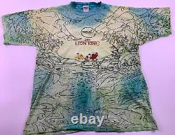 Vtg 90s The Lion King Movie T Shirt Simba Nala Disney Size Large XL Embroidered