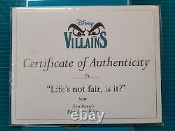 WDCC Disney Vilians Lion King Scar Life's Not Fair, Is It Box/COA #96