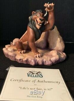 WDCC Scar Life's Not Fair, Is It DAMAGED Lion King Mice COA Villains Disney