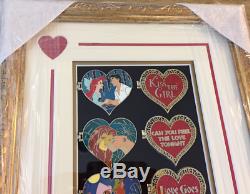 WDI Disney Valentine Little Mermaid Lion King Robin Hood Hercules Framed Pin Set