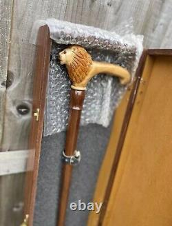 Walking Cane for Men Lion King Design Fashionable Wood Canes for Men