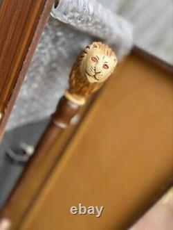 Walking Cane for Men Lion King Design Fashionable Wood Canes for Men