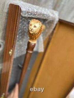 Walking Cane for Men Lion King Design Fashionable Wood Canes for Men