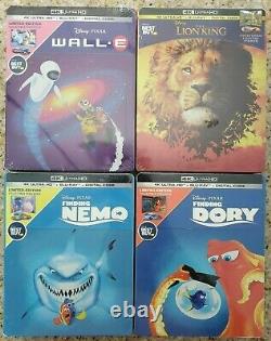 Wall E +Finding Nemo & Dory 4K +Lion King 2019 4K+Blu-ray (4x Disney STEELBOOKS)