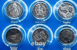 Walt Disney Complete Collectors Set 24 Silver Coins Frozen, Lion King & More