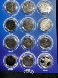 Walt Disney Complete Collectors Set 24 Silver Coins Frozen, Lion King & More