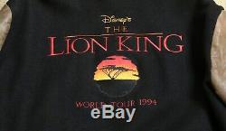 Walt Disney LION KING crew OFFICIAL WORLD TOUR JACKET 1994 size XL wool leather