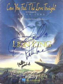 Walt Disney Lion King Signed Autographed Sheet Music Broderick Lane Beckett
