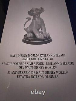 Walt Disney World 50th Anniversary Lion King Simba Gold Statue Figure Figurine